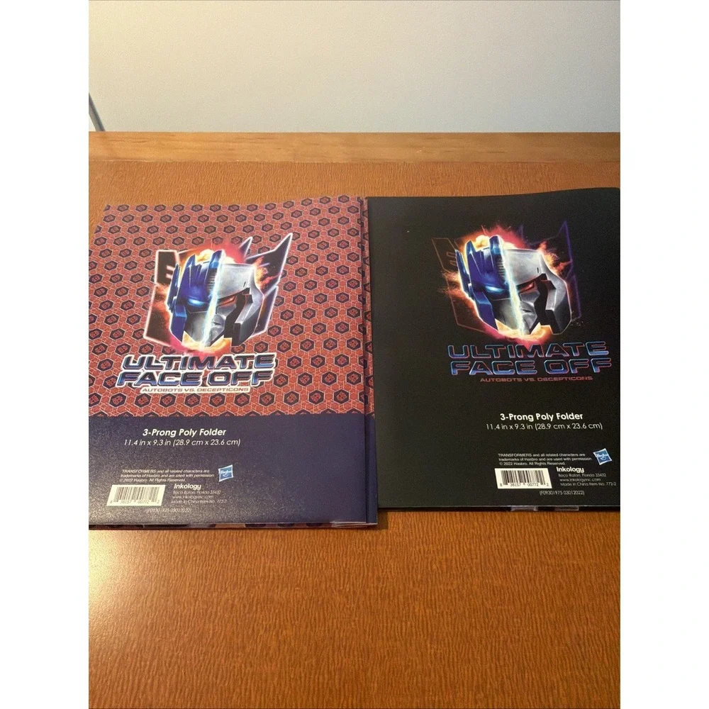 Transformers Autobits & Warriors Clash Portfolio Folders Set Of 2 3- Prong Poly